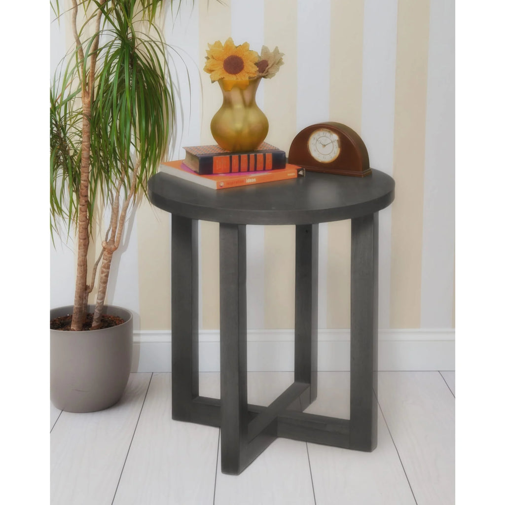 21" Round End Table Grey Y516435
