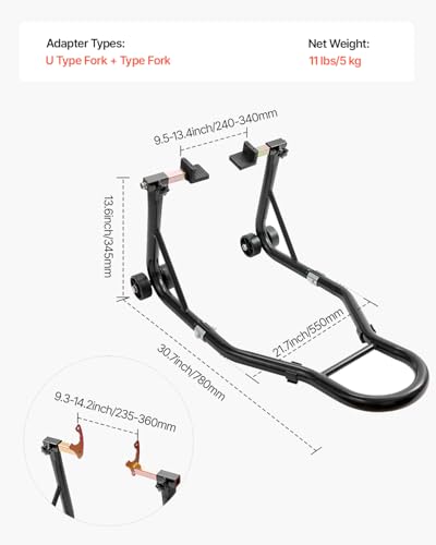 850lbs Motorcycle Rear Wheel Stand with U + L Fork A9633