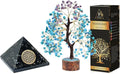 Turquoise Amethyst Crystal Tree, Black Tourmaline Pyramid, Natural Raw Amethyst Gemstone Tree D798