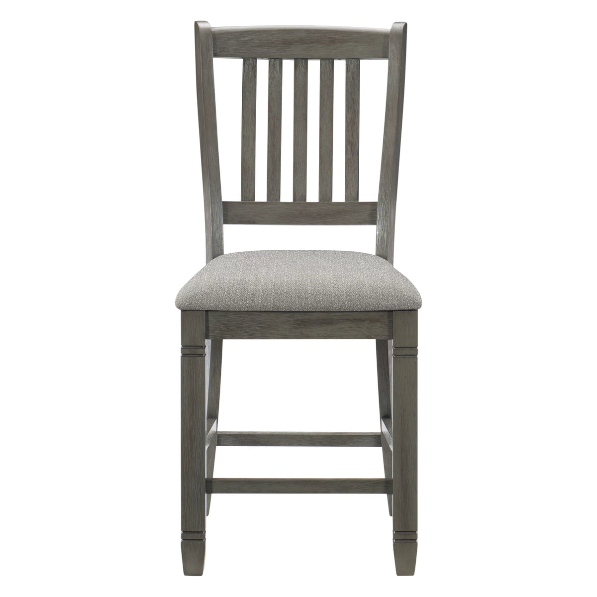 Antique Gray Counter Height Wooden Chairs 2Pc Set U504117