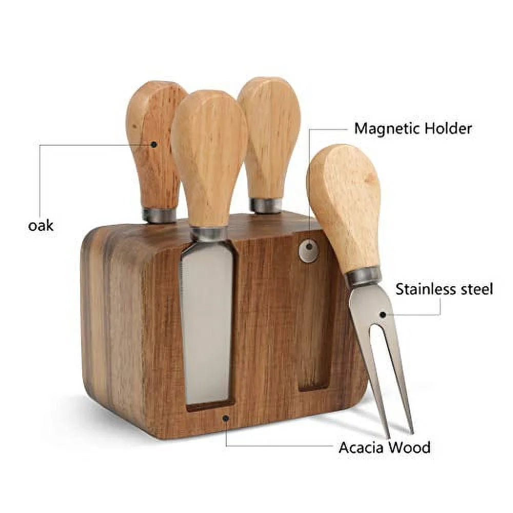 Cheese Knife Block Set with Wooden Handle N392