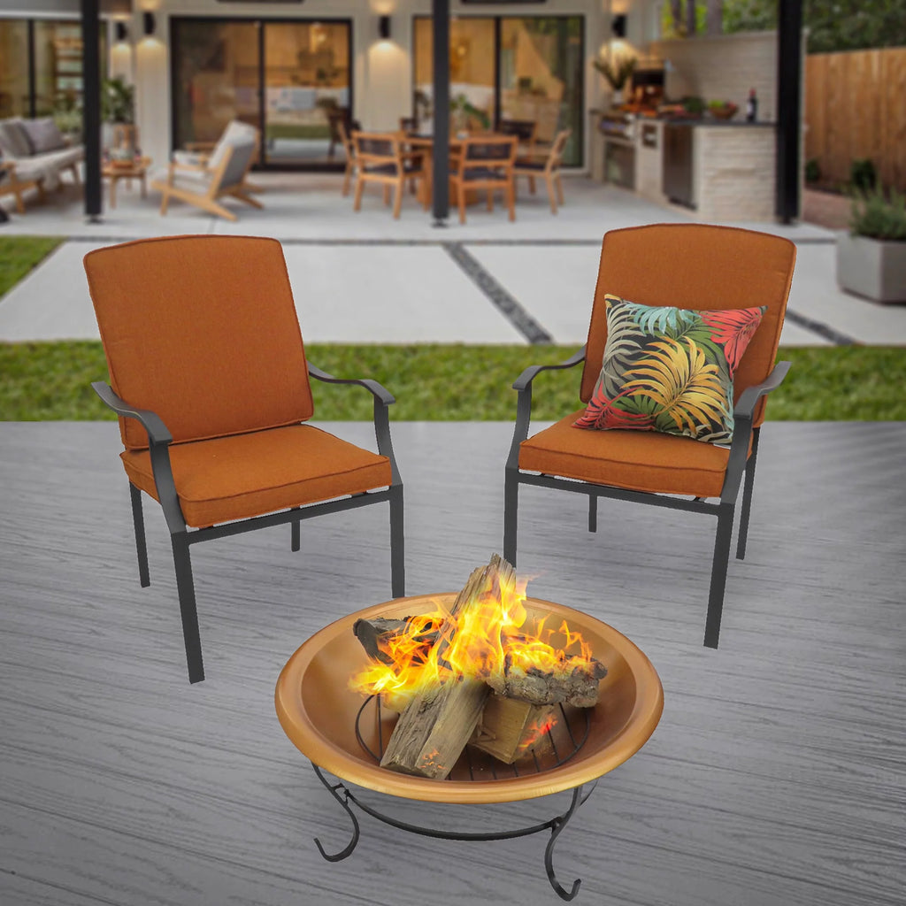 29" Copper Fire Pit with Stand and Screen K5429