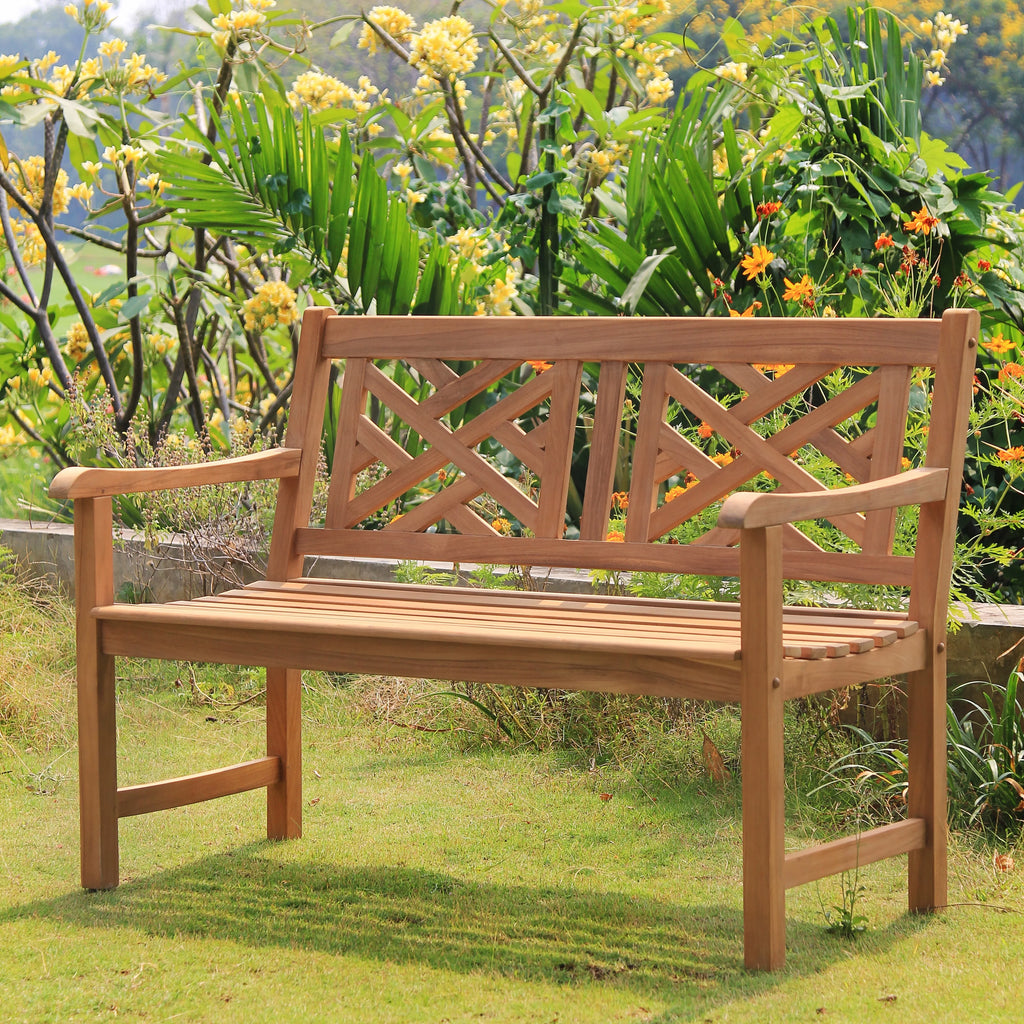 Natural Teak Wood Patio Bench B885527