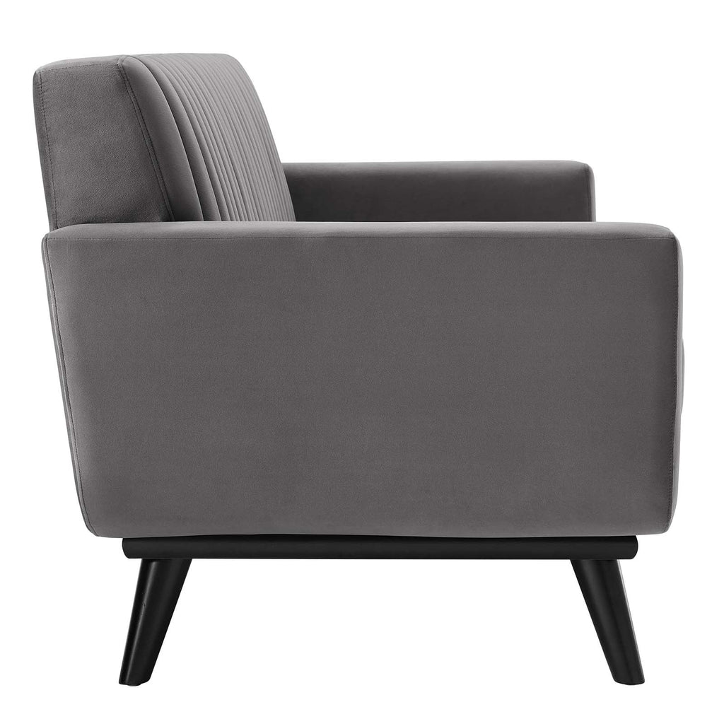 Gray Channel Tufted Performance Velvet Loveseat I829809