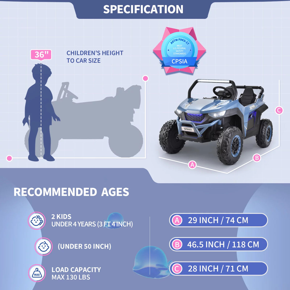24V 2 Seater Kids Ride on UTV Car I776221