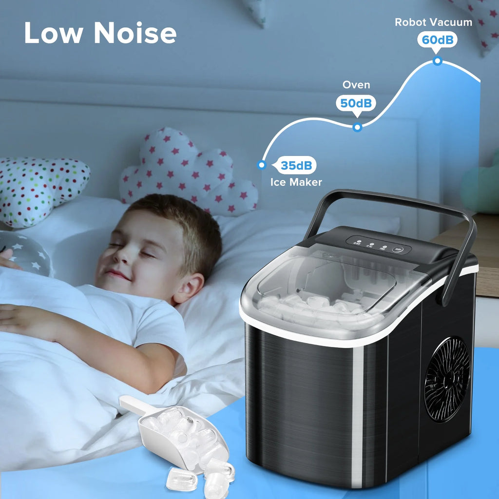 Portable Countertop Ice Maker 26lbs/24H Stainless Steel Black K682448