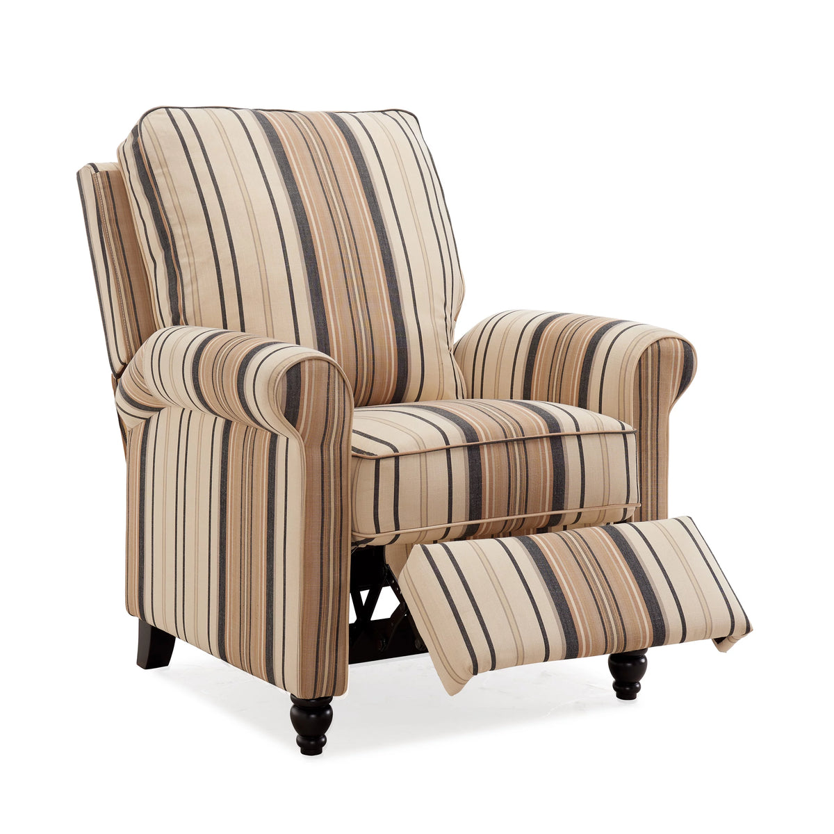 Brown and Black Woven Stripe Recliner Chair G8926