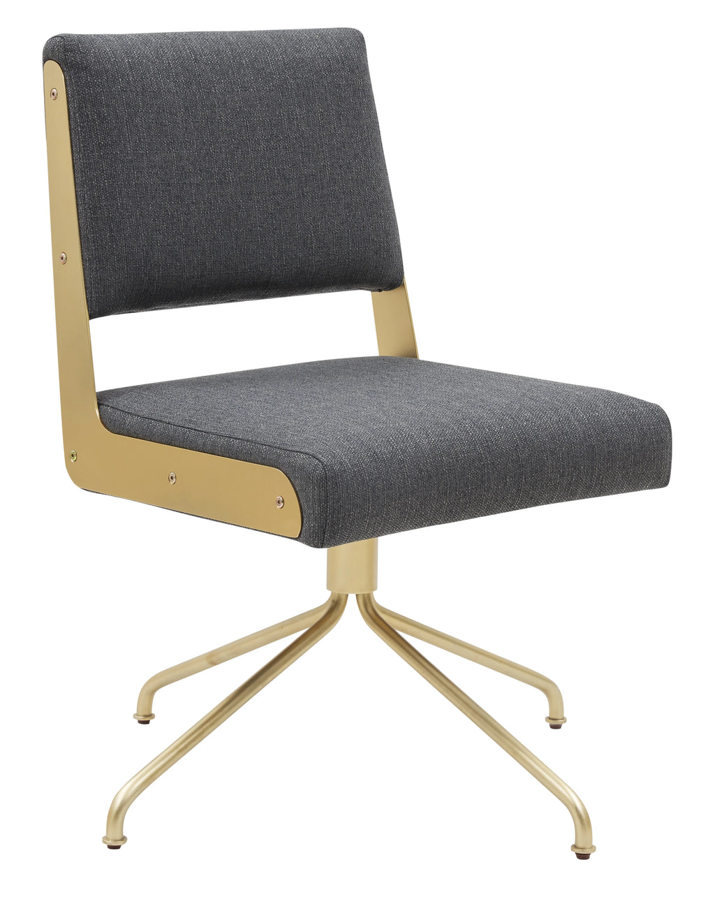 Slate Grey Gold Leather Swivel Office Chair F87093