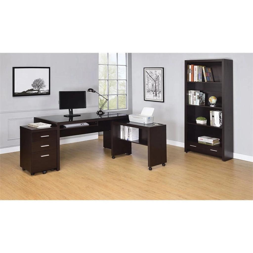 3 Piece Office Chair Computer Desk and Mobile File Cabinet V1192