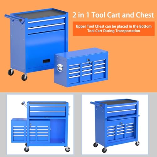 8 Drawer Rolling Tool Chest with Wheels and Lock E5716
