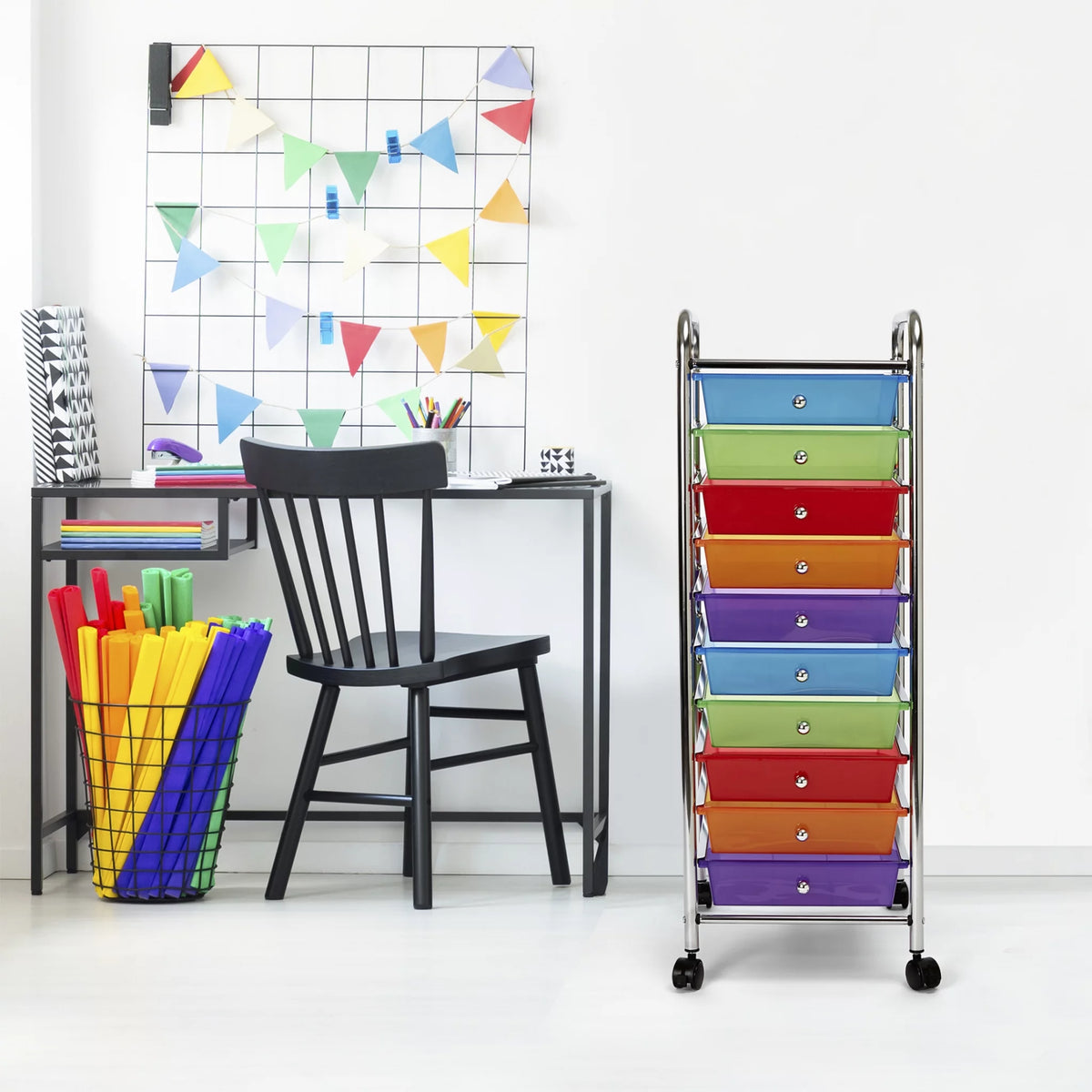 10 Drawer Organizer Cart with Wheels T86385