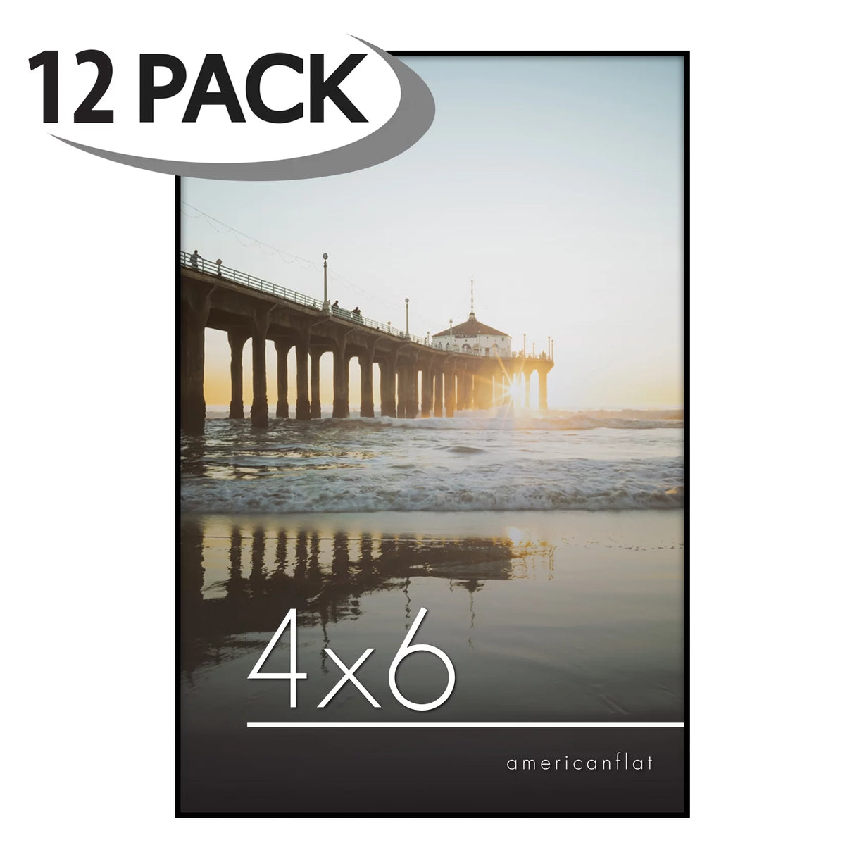 Black Set of 12 4x6 Picture Frames K2321