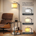 Floor Lamp with Table and Shelves M3415