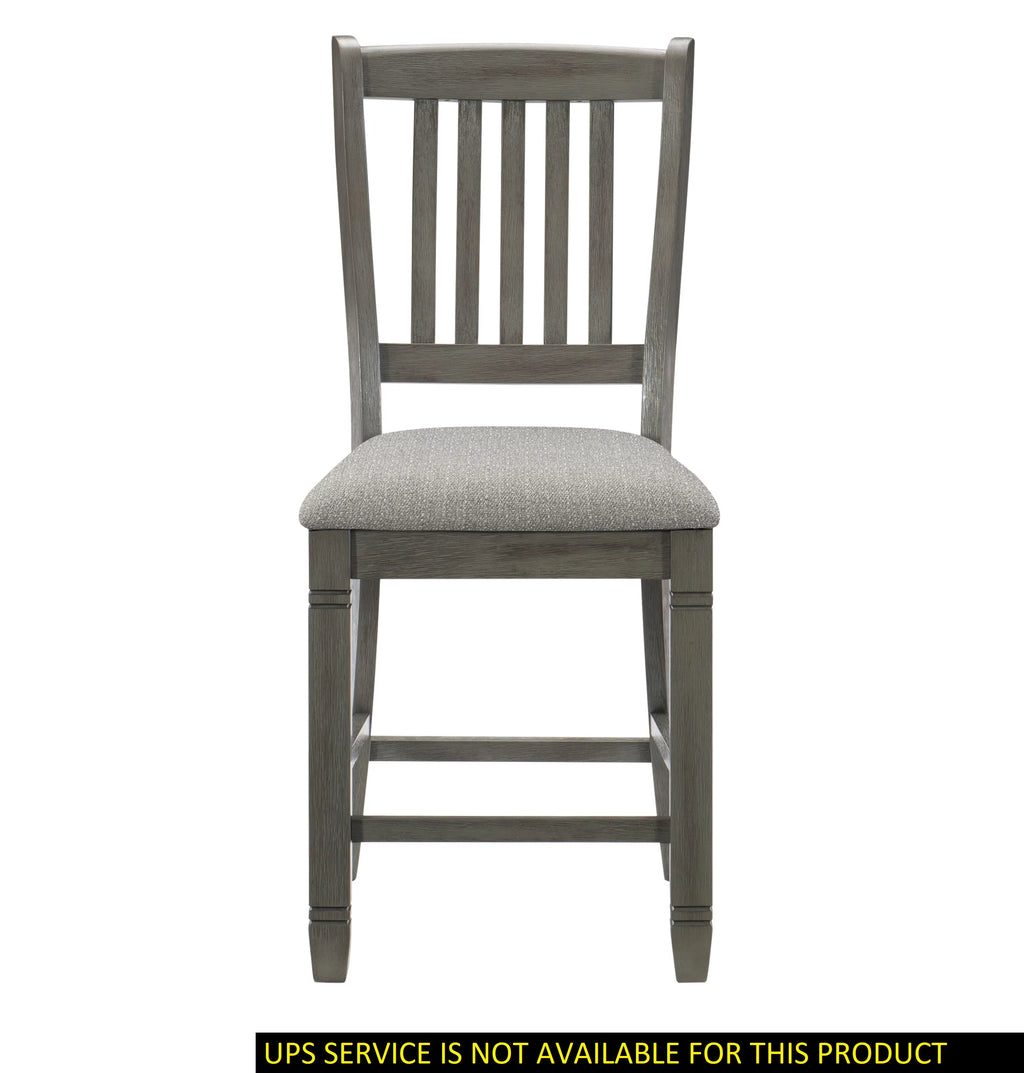 Antique Gray Counter Height Wooden Chairs 2Pc Set U504117