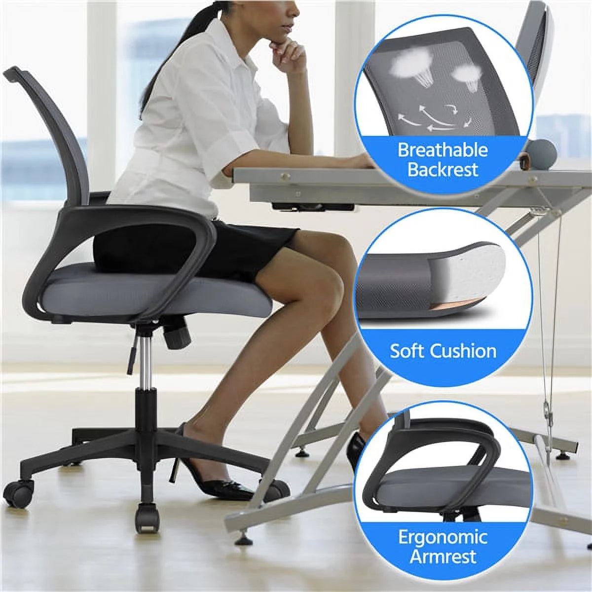 Dark Gray Ergonomic Mesh Office Chair U645518