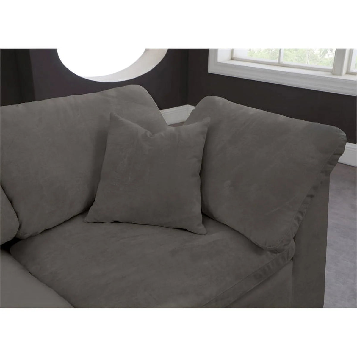 Gray Velvet Modular Sectional R5945