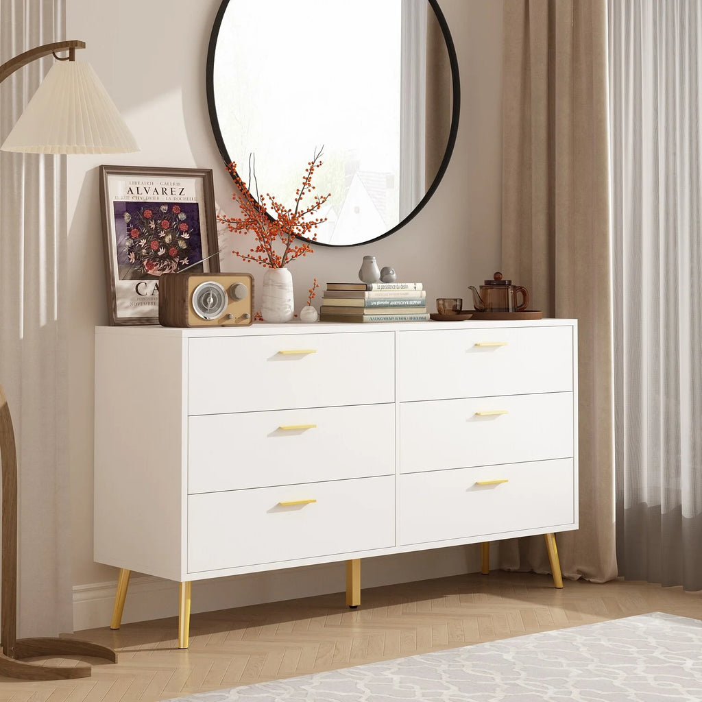 White 6 Drawer Dresser Z95240