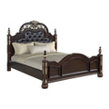 Brown Solid Wood Queen Bed J146064