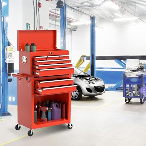 8 Drawer Rolling Tool Chest with Wheels and Lock E5716