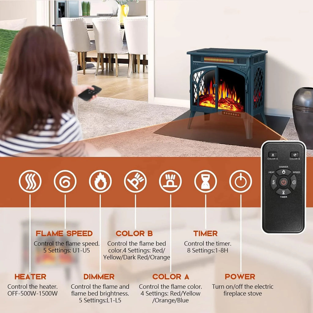 3D Infrared Electric Fireplace Stove C15427