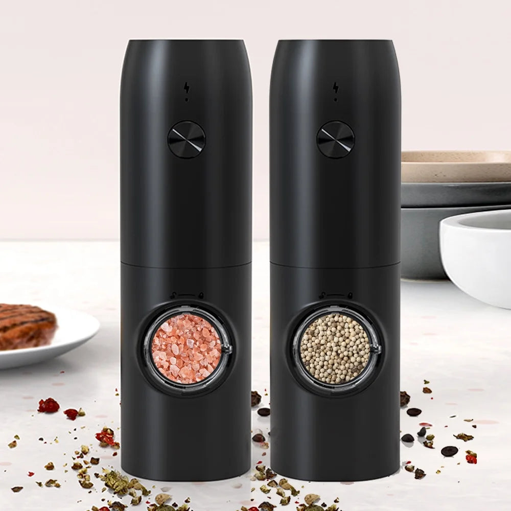 Black Electric Salt and Pepper Grinder Set of 2 B51557