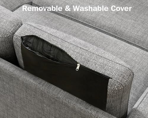 Dark Grey Sleeper Sofa Bed with Reversible Storage Chaise R94815