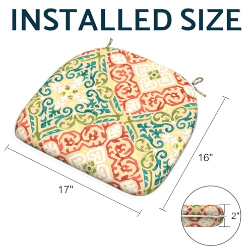 16x17 Inch Flower Blue Set of 4 Chair Cushions F96752