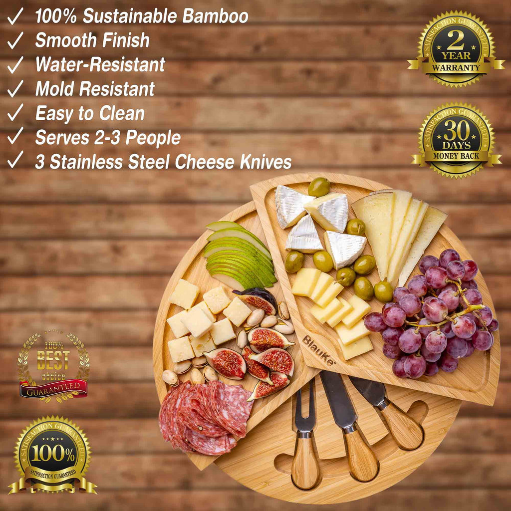 Bamboo Cheese Board and Knife Set V147009