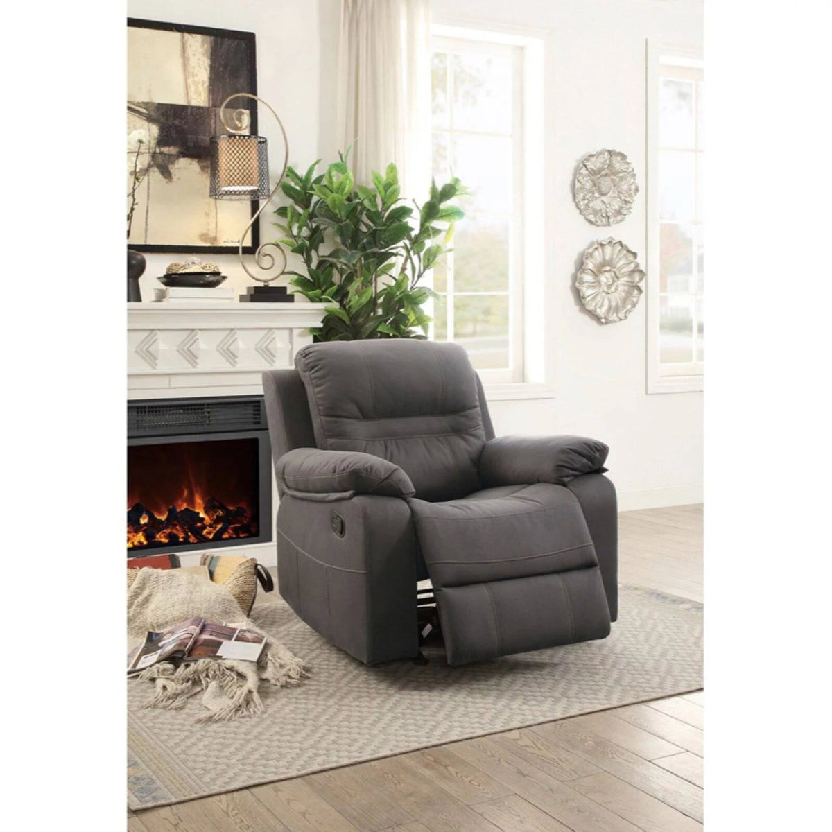 Gray Leatherette Rocker Recliner G7955