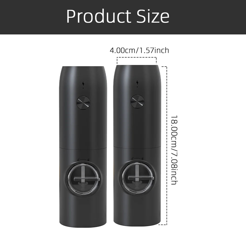 Black Electric Salt and Pepper Grinder Set of 2 B51557