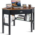 White Corner Desk with Drawer and Shelves Q48461