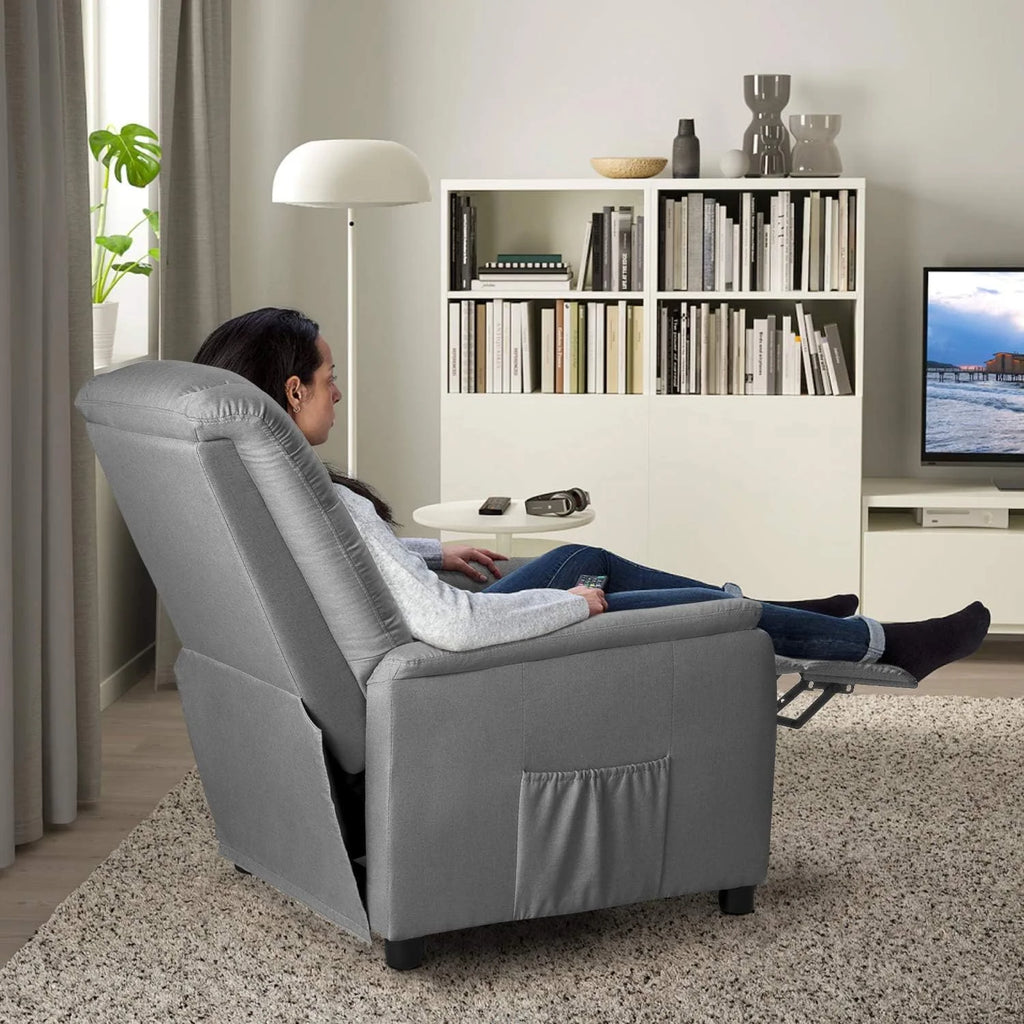 Fabric Recliner Chair with Footrest and Backrest J116