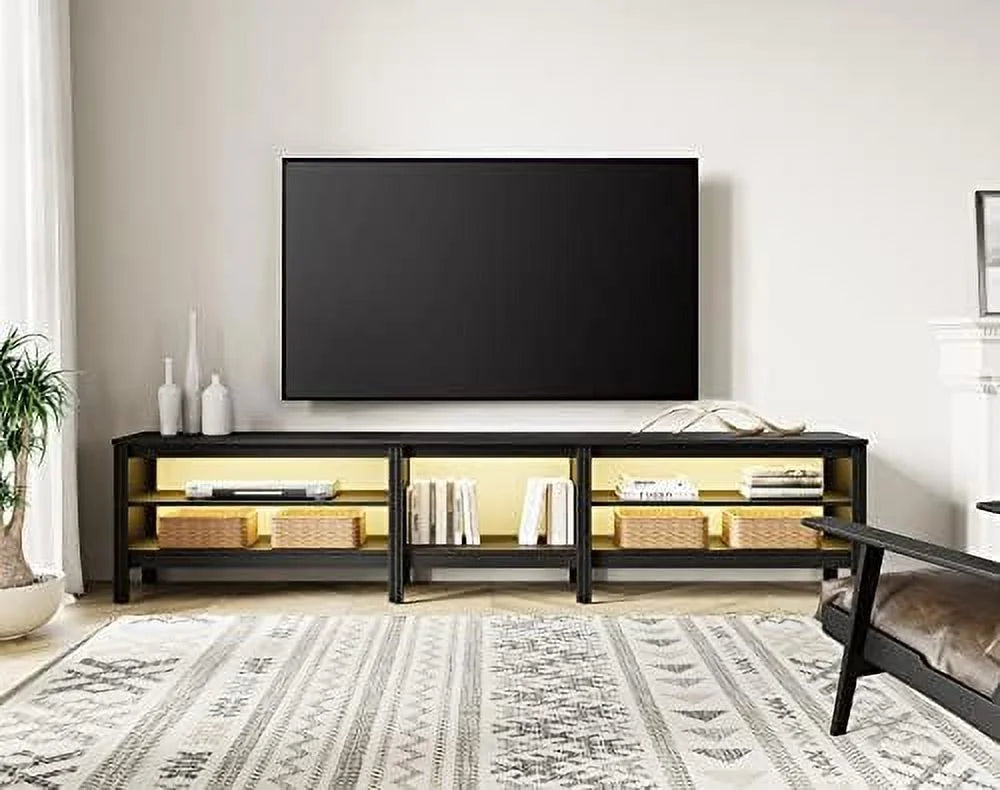 Black TV Stand with 16 Color LED up to 75 Inches T271563