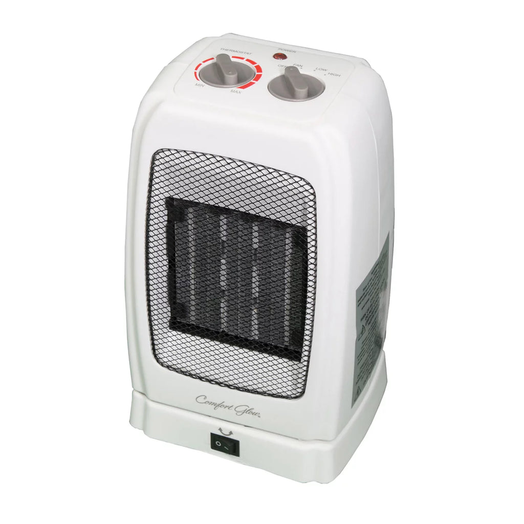 White Portable Oscillating Ceramic Fan Heater with Thermostat D98501