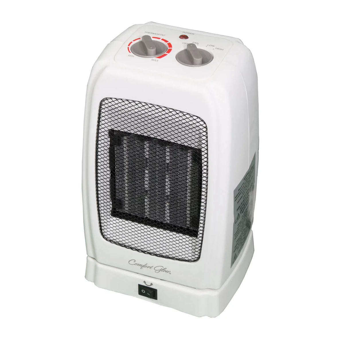 White Portable Oscillating Ceramic Fan Heater with Thermostat D98501